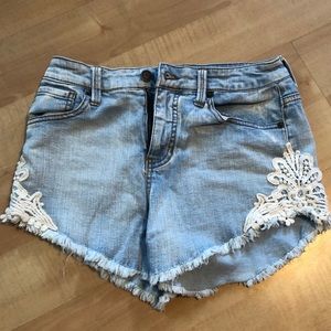Light blue jean shorts